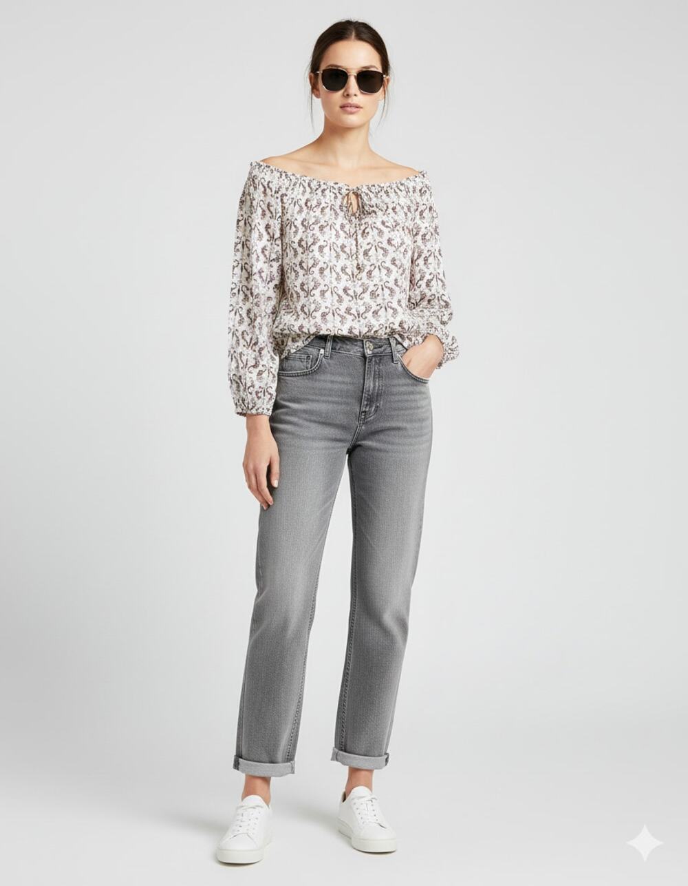 Tory Burch Sophie Coquette Off-the-Shoulder Peasant Blouse Silk boho top Sz-0